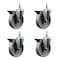 Service Caster 5 Inch Semi Steel 38 Inch Threaded Stem Caster Set with Brake SCC-TS20S514-SSS-PLB-381615-4 - alternate 1